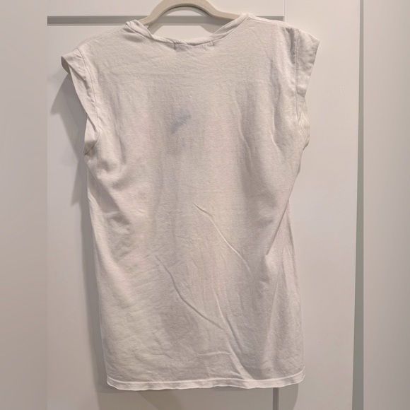 Pam & Gela white graphic crew tank with rhinestones on lips - Picture 3 of 8